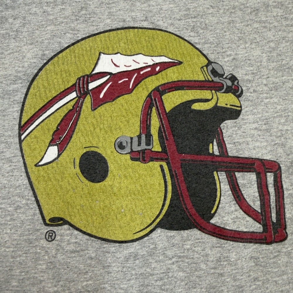 Alstyle Apparel Football Helmet Graphic T-Shirt Grey Size XL